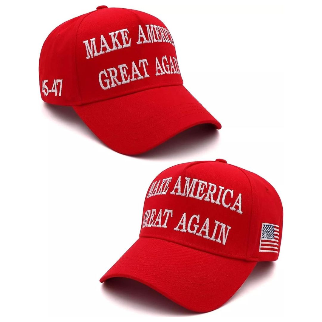 Premium Make America Great Again 45-47 Embroidered Hat (Red) 4 Sided Design