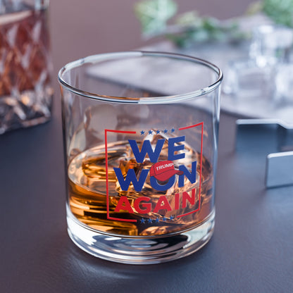 Trump 'We Won Again' Rocks Glass