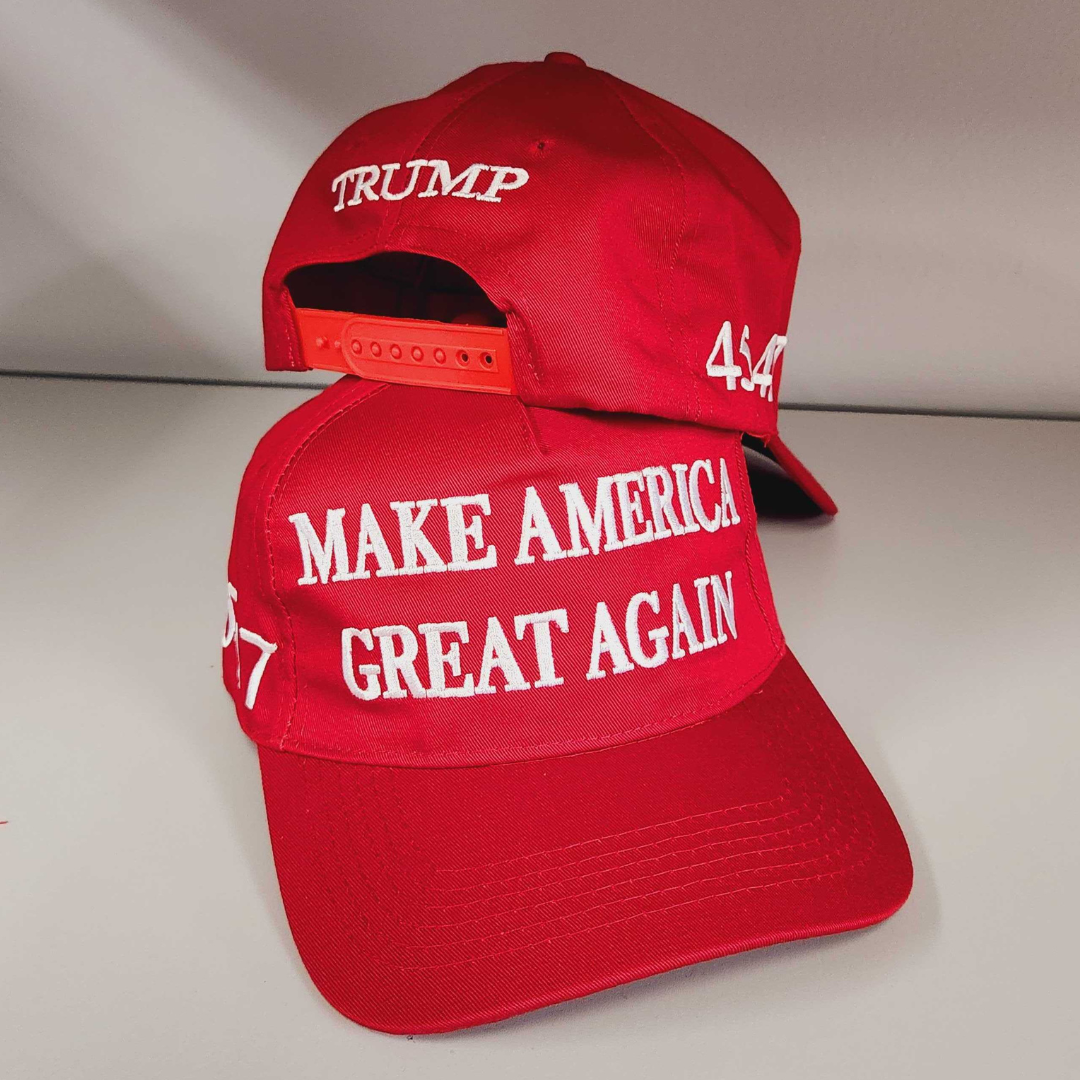 Premium Make America Great Again 45-47 Embroidered Hat (Red) 4 Sided Design