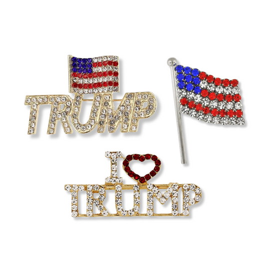 Patriotic Rhinestone Brooch bundle (3-pack)