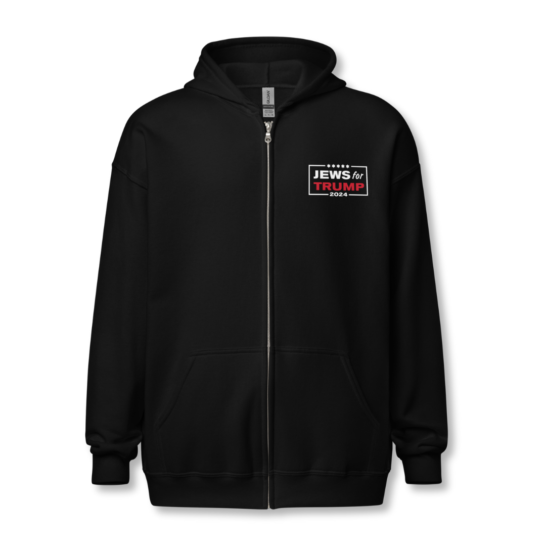 Jews for Trump 2024 Zip Hoodie