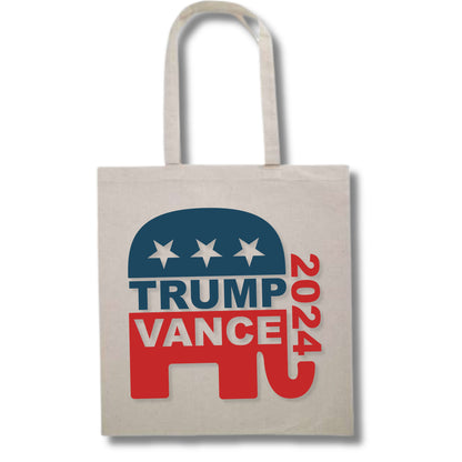 Trump Vance 2024  GOP Elephant Canvas Tote Bag (2 Colors)