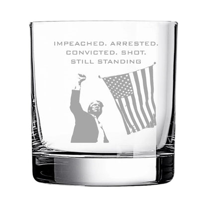 Still Standing Trump Rocks Glass