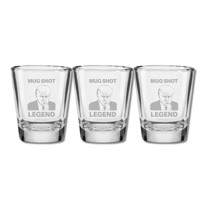 Trump Legend Mugshot Shot Glass (Etched)