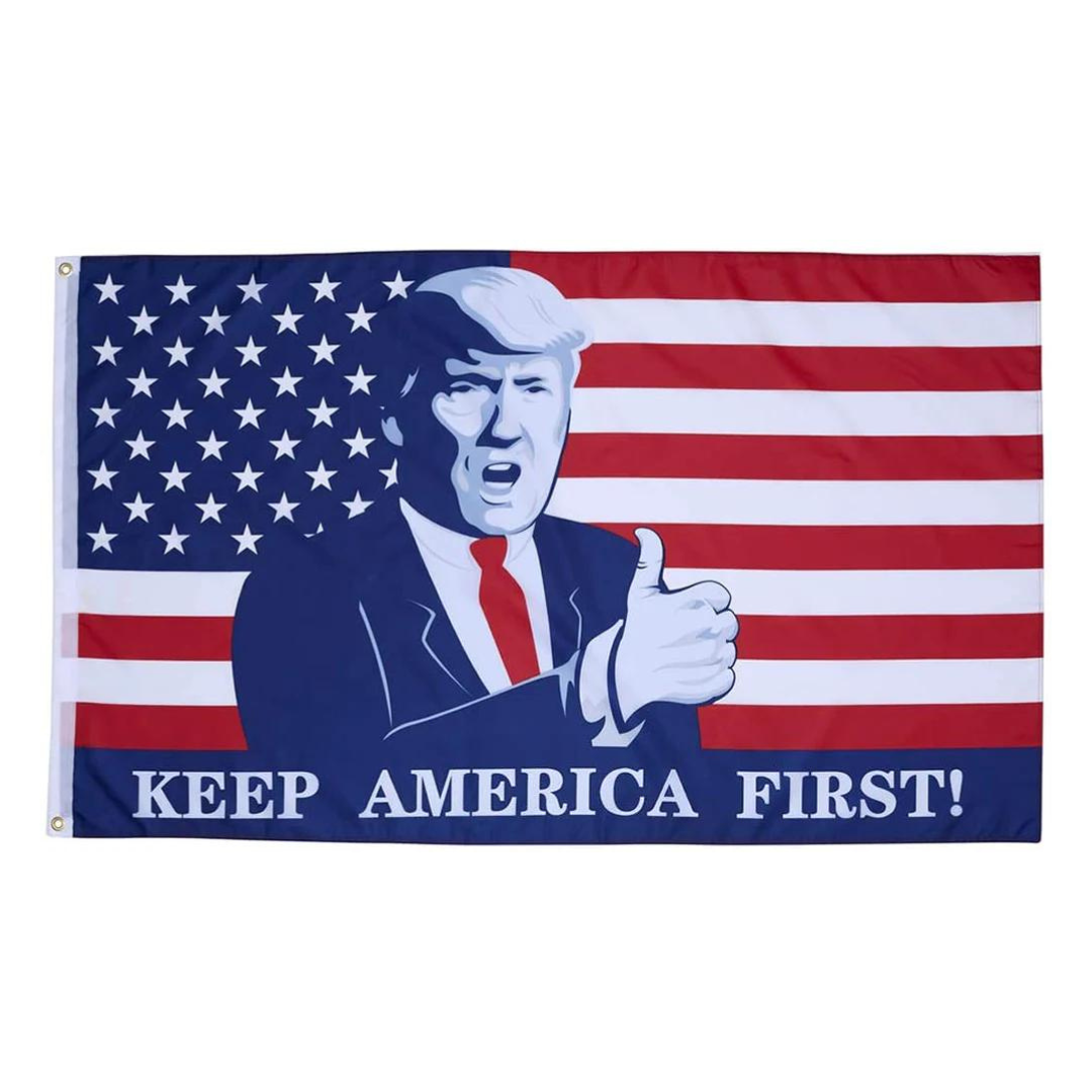 Trump Thumbs Up Keep America First 3'x5' Flag